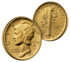 Best of the Mint 1916 Mercury Dime Gold Coin and Silver Medal Set, , hi-res